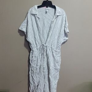 a new day White and Black Striped Midi Dress Size XL